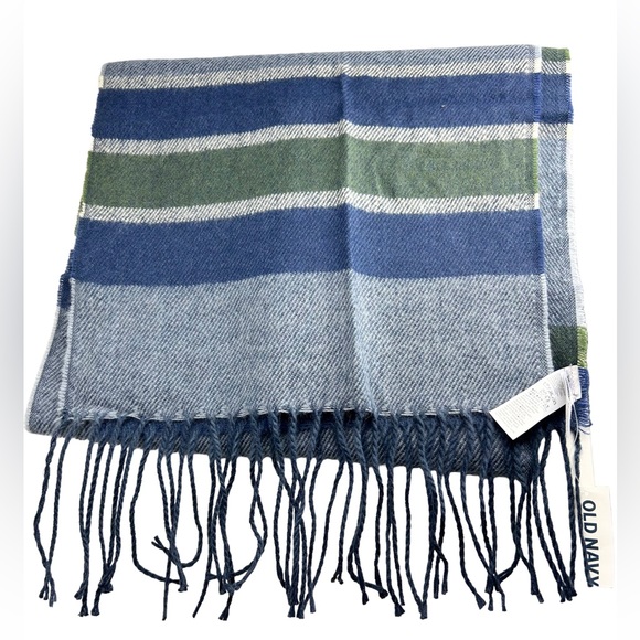 Old Navy - Striped Men Scarf - Blue, Green and Gray - Picture 1 of 4